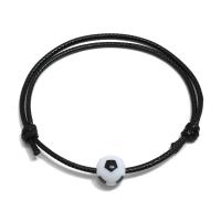 Fashion Create Wax Cord Bracelets with Resin Star Adjustable & Unisex black 10mm Length Approx 12.2 Inch Sold By PC