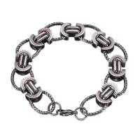 Stainless Steel Jewelry Bracelet 316L Stainless Steel silver color plated vintage design & Unisex & rolo chain original color 16mm Length Approx 8.78 Inch Sold By PC