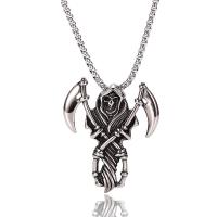 Stainless Steel Jewelry Necklace 316L Stainless Steel Skull anoint Unisex & box chain original color Length Approx 23.62 Inch Sold By PC