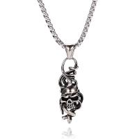 Stainless Steel Jewelry Necklace Skull anoint Unisex & box chain original color Length Approx 23.62 Inch Sold By PC