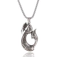 Stainless Steel Jewelry Necklace, anoint, Unisex & box chain, original color, 57x31mm, Length:Approx 23.62 Inch, Sold By PC