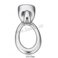 Stainless Steel Leather Band Clasp Findings, original color, 18x35x13mm, Hole:Approx 9.5x5mm, 10PCs/Lot, Sold By Lot