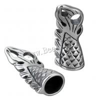 Stainless Steel Leather Band Clasp Findings, blacken, 13x32x11mm, Hole:Approx 8mm, 5mm, 10PCs/Lot, Sold By Lot