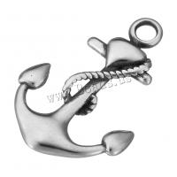 Stainless Steel Pendants, Anchor, nautical pattern & blacken, 20x30x4mm, Hole:Approx 3mm, 10PCs/Lot, Sold By Lot