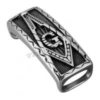 Stainless Steel Slide Charm, Rectangle, blacken, 39x15x12mm, Hole:Approx 12x7mm, 10PCs/Lot, Sold By Lot