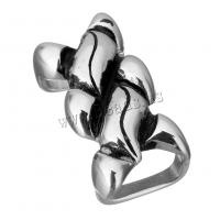 Stainless Steel Slide Charm, blacken, 38x16x12mm, Hole:Approx 12x7mm, 10PCs/Lot, Sold By Lot