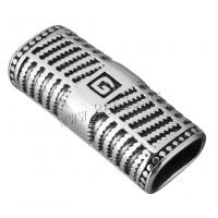 Stainless Steel Slide Charm, Rectangle, blacken, 38x15x10mm, Hole:Approx 12x7mm, 10PCs/Lot, Sold By Lot