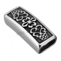 Stainless Steel Slide Charm, Rectangle, blacken, 39x16x12mm, Hole:Approx 12x6mm, 10PCs/Lot, Sold By Lot