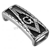 Stainless Steel Slide Charm, Rectangle, with letter pattern & blacken, 39x15x14mm, Hole:Approx 12x7mm, 10PCs/Lot, Sold By Lot