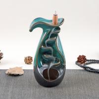 Backflow Incense Burner, Porcelain, plated, for home and office & durable, more colors for choice, 85x75x160mm, Sold By PC