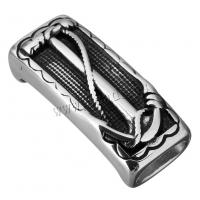 Stainless Steel Slide Charm, Rectangle, blacken, 41x17x14mm, Hole:Approx 12x6mm, 10PCs/Lot, Sold By Lot