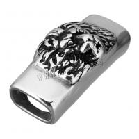 Stainless Steel Slide Charm, Rectangle, blacken, 39x18x16mm, Hole:Approx 12x6mm, 10PCs/Lot, Sold By Lot