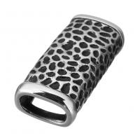 Stainless Steel Slide Charm, Rectangle, blacken, 40x16x10mm, Hole:Approx 12x6mm, 10PCs/Lot, Sold By Lot