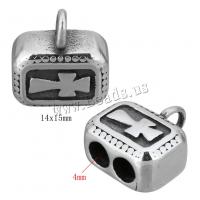 Stainless Steel End Caps Rectangle with cross pattern & double-hole & blacken Approx 3mm Inner Approx 4mm Sold By Lot