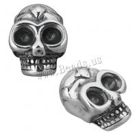 Stainless Steel Leather Band Clasp Findings Skull blacken Approx 6mm Sold By Lot