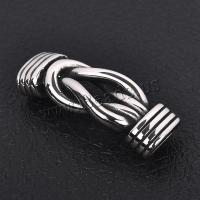 Stainless Steel Leather Cord Clasp 316L Stainless Steel silver color plated DIY metallic color plated Sold By PC