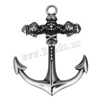 Stainless Steel Pendants, Anchor, original color, 37x48.50x8.50mm, Hole:Approx 4mm, 10PCs/Lot, Sold By Lot