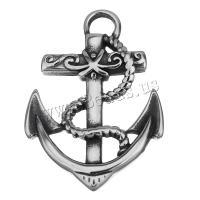 Stainless Steel Pendants, Anchor, original color, 30x43x5mm, Hole:Approx 6mm, 10PCs/Lot, Sold By Lot