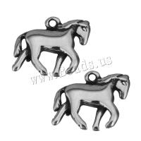Aço inoxidável animal Pingentes, Cavalo, cor original, 16x13x2.50mm, Buraco:Aprox 1.5mm, 10PCs/Lot, vendido por Lot