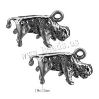 Aço inoxidável animal Pingentes, hipopótamo, cor original, 19x12x6mm, Buraco:Aprox 1.5mm, 10PCs/Lot, vendido por Lot