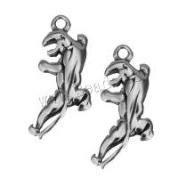 Stainless Steel Animal Pendants, Tiger, original color, 12x24x3mm, Hole:Approx 2mm, 10PCs/Lot, Sold By Lot