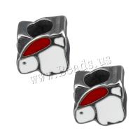 Stainless Steel Large Hole Beads, enamel, original color, 11x11x7mm, Hole:Approx 5mm, 10PCs/Lot, Sold By Lot