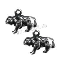 Stainless Steel Animal Pendants, Bear, DIY, original color, 16x12.50x5.50mm, Hole:Approx 1.5mm, 10PCs/Lot, Sold By Lot