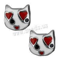Stainless Steel Large Hole Beads, Fox, enamel, original color, 12x12.50x11mm, Hole:Approx 6mm, 10PCs/Lot, Sold By Lot