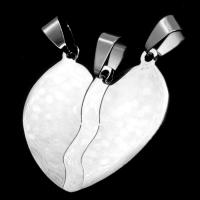 Stainless Steel Puzzle Pendant, Heart, original color, 31x35x1mm, Sold By PC