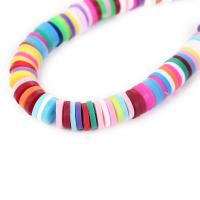 Polimero-Clay-Beads, argilla polimero, Cerchio, DIY, multi-colore, Venduto per 38 cm filo