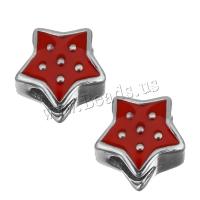 Stainless Steel Large Hole Beads, Star, enamel, original color, 11x10x8mm, 10PCs/Lot, Sold By Lot