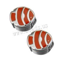 Stainless Steel Large Hole Beads, Fish, enamel, original color, 11x9.50x8.50mm, Hole:Approx 5mm, 10PCs/Lot, Sold By Lot