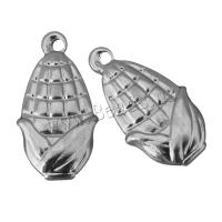 Stainless Steel Pendants, Corn, original color, 10x18.50x3mm, Hole:Approx 1.5mm, 100PCs/Lot, Sold By Lot
