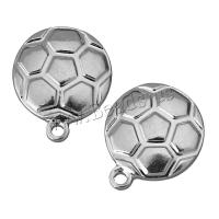 Stainless Steel Pendants, Football, original color, 13x15.50x3.50mm, Hole:Approx 1.5mm, 100PCs/Lot, Sold By Lot