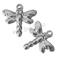 Stainless Steel Pendants, Dragonfly, original color, 16x15x3.50mm, Hole:Approx 1.5mm, 100PCs/Lot, Sold By Lot