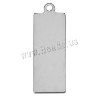 Stainless Steel Tag Charm, Rectangle, original color, 12x35x1.50mm, Hole:Approx 2mm, 100PCs/Lot, Sold By Lot