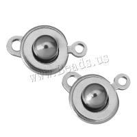 Stainless Steel Jewelry Clasp, original color, 15x9.50x5mm, Hole:Approx 2mm, 1.5mm, 100Sets/Lot, Sold By Lot