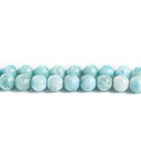 Larimar Perle, rund, verschiedene Größen vorhanden, blau, Grad AAA, verkauft per ca. 14.6 ZollInch Strang