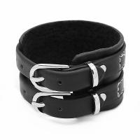 PU Leather Cord Bracelets with Zinc Alloy Adjustable & for man Length Approx 17-21 cm Sold By PC
