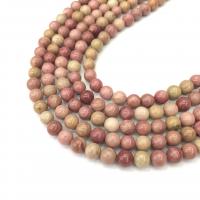 Holzmaserung Stein Perlen, Grain Stein, rund, poliert, DIY, gemischte Farben, verkauft per 38 cm Strang