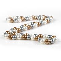Jižní moře Shell svetr řetěz náhrdelník, South Sea Shell, Kolo, pro ženy & multi-strand, 10mm, Prodáno za Cca 32 inch Strand
