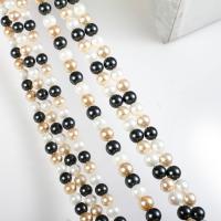 Пресноводные перлы ожерелье цепи свитера, южноморская ракушка, с 5cm наполнитель цепи, Круглая, Женский, 10mm, Продан через Приблизительно 32 дюймовый Strand