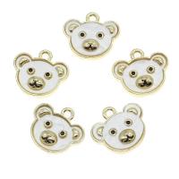 Tibetan Style Animal Pendants, Bear, enamel, golden, 16x17x4mm, Sold By PC