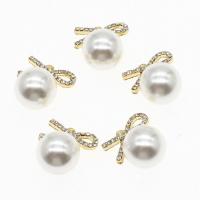Zinc Alloy Rhinestone Pendants with pearl with rhinestone golden Sold By PC