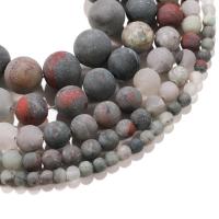 Afrikanischer Blutstein Perle, rund, poliert, Natürliche & DIY & verschiedene Größen vorhanden & satiniert, verkauft per 14.96 ZollInch Strang