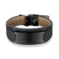 PU Leather Bracelet, with 316 Stainless Steel, for man, more colors for choice, Length:Approx 8.5 Inch, Sold By PC