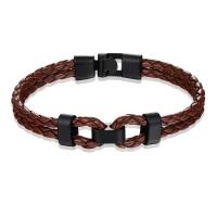 PU Leather Bracelet with Zinc Alloy & for man Sold By PC