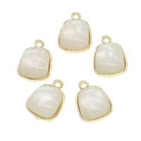 Tibetan Style Pendants, with Pearl Shell, DIY, golden, 19x14x6mm, Sold By PC