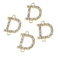 Letter Zinc Alloy Connector Letter D with rhinestone golden Sold By PC