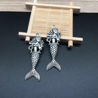 Zinc Alloy Pendants Mermaid plated DIY silver color Sold By PC